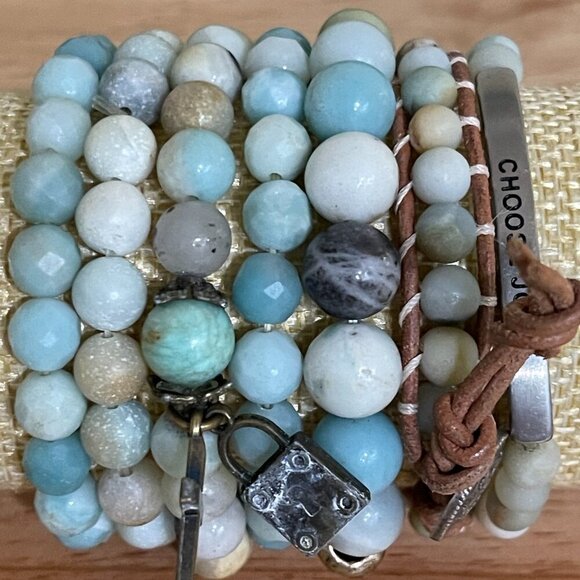 Mystery Bracelet 1lb Lot - Beaded, Cuff, Bangle, Stone, Glass, Metal, Wood - Picture 8 of 16